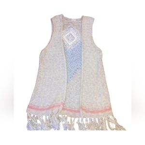 Alter'd State Boho Fringe Knit Vest sz S GUC